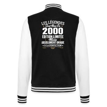 Cadeau d'anniversaire légendes sont nées en 2000 - Veste Teddy - noir/blanc - Dos - Marisol (170cm)
