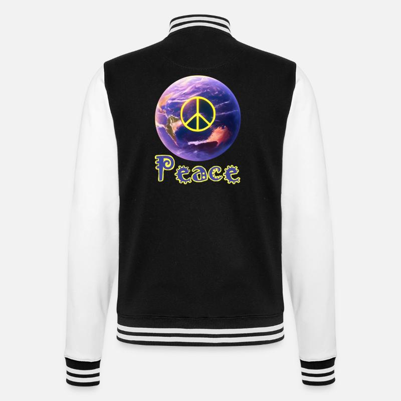 Frieden Weltweit - College-Sweatjacke - Schwarz/Weiß