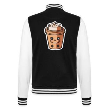 Kaffee - College-Sweatjacke - Schwarz/Weiß - Hinten - Marisol (170cm)