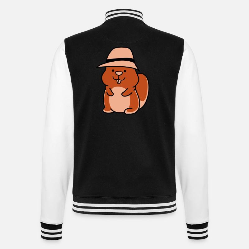 hamster funny - College-Sweatjacke - Schwarz/Weiß