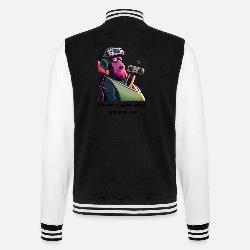 KeepCalm - College-Sweatjacke - Schwarz/Weiß