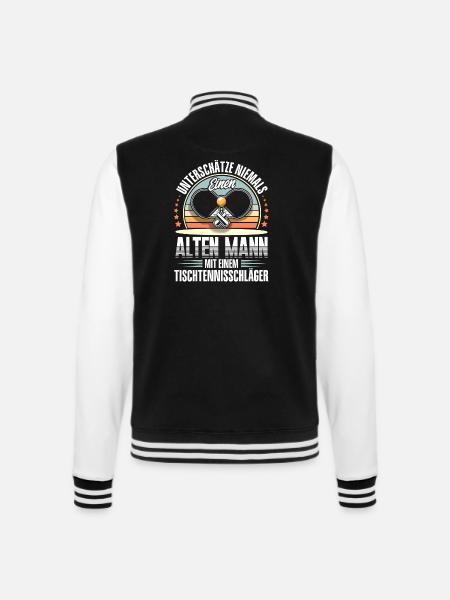 Tischtennis - College-Sweatjacke - Schwarz/Weiß