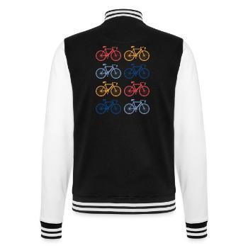 Bicycle Cycling Retro Vintage Gift Idea - College Sweat Jacket - black/white - Back - Marisol (170cm)