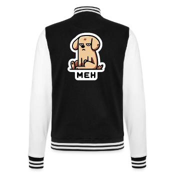 Mimikama MEH-Hund - College-Sweatjacke - Schwarz/Weiß - Hinten - Marisol (170cm)