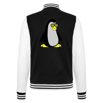 cool Pinguin 002 - College-Sweatjacke - Schwarz/Weiß - Hinten - Marisol (170cm)