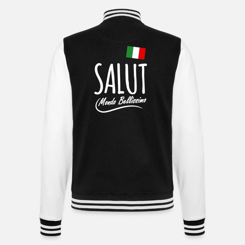 Hello Italy - College Sweat Jacket - black/white