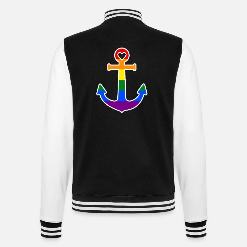 Regenbogenanker - College-Sweatjacke - Schwarz/Weiß