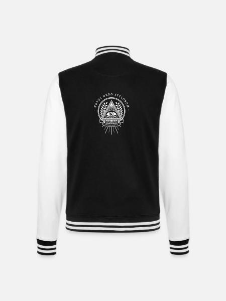 Illuminaten all sehendes Auge geheimbund Pyramide - College-Sweatjacke - Schwarz/Weiß