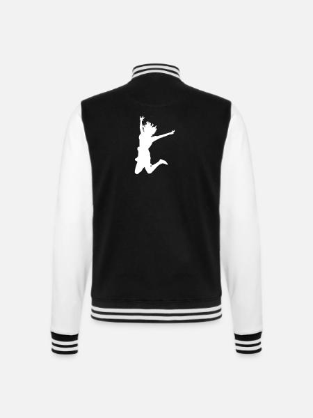 Gitarristin Rockmusik – E-Gitarre Metal - College-Sweatjacke - Schwarz/Weiß