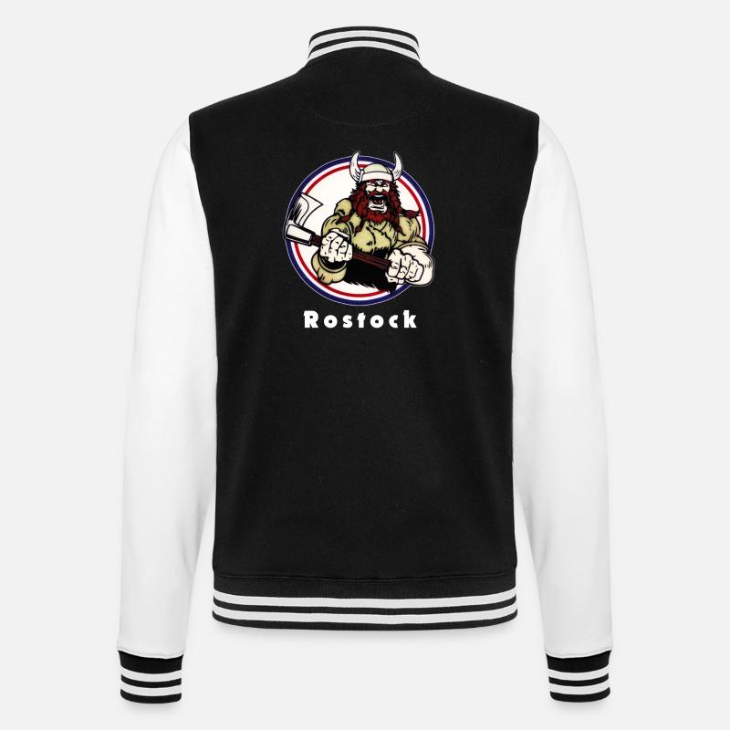 Rostocker Wikinger - College-Sweatjacke - Schwarz/Weiß