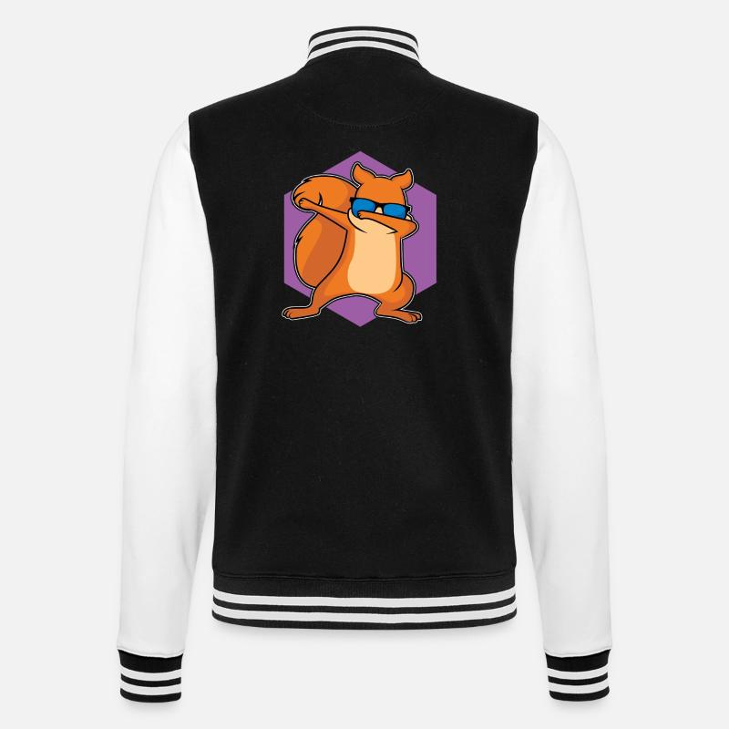 Dabbing Squirrel - Conception - Veste Teddy - noir/blanc