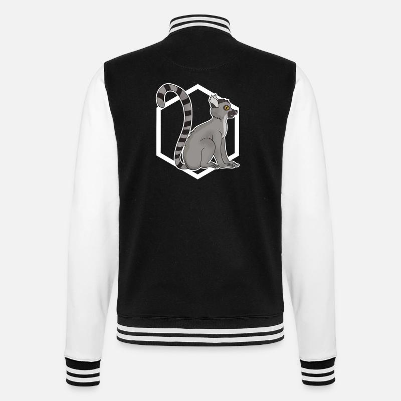 Lemur monkey - College Sweat Jacket - black/white
