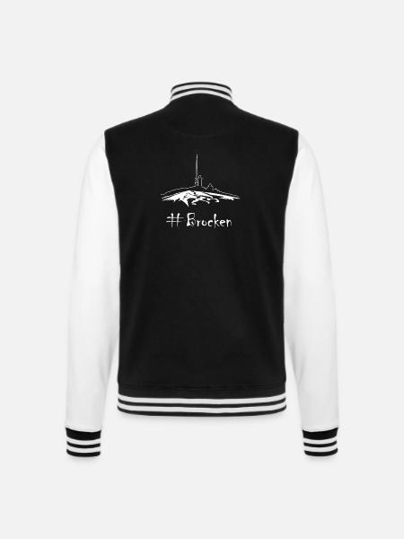 Brocken - der Berg im Harz - College-Sweatjacke - Schwarz/Weiß