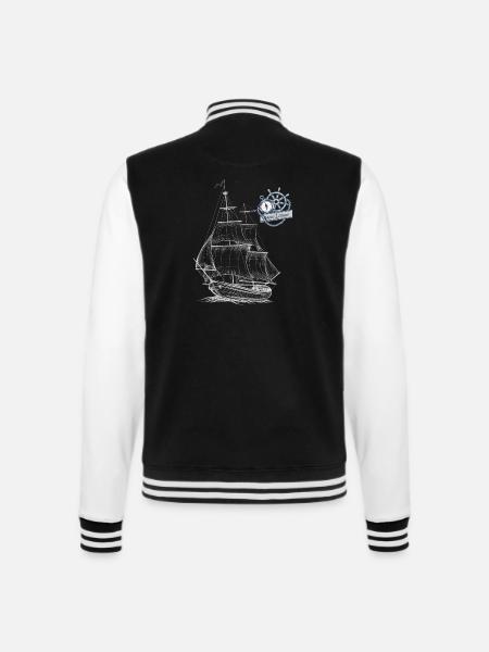 Darss Coast - Dein Statement für den Darß - College-Sweatjacke - Schwarz/Weiß