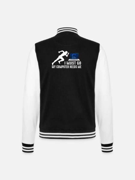 Tech Sprint: Mein Computer braucht mich - College-Sweatjacke - Schwarz/Weiß