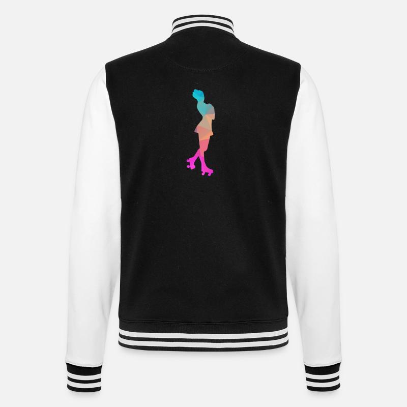 Abstrakter Eis- und Rollschuh-Design - College-Sweatjacke - Schwarz/Weiß