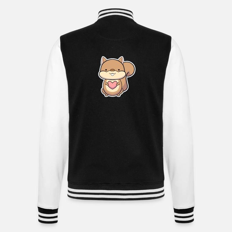 Eichhörnchen - College-Sweatjacke - Schwarz/Weiß