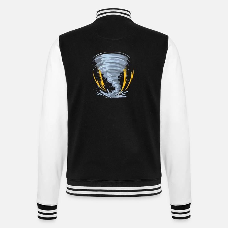 Tornado Hurricane Windsturm Geschenkidee - College-Sweatjacke - Schwarz/Weiß