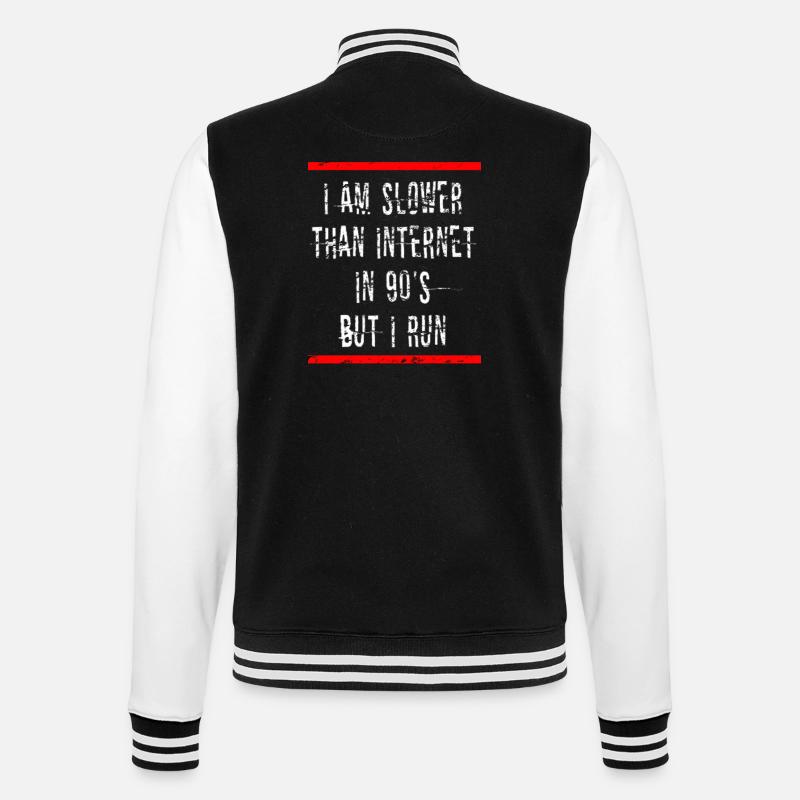 Slow Runner Running Run Gift - College Sweat Jacket - black/white