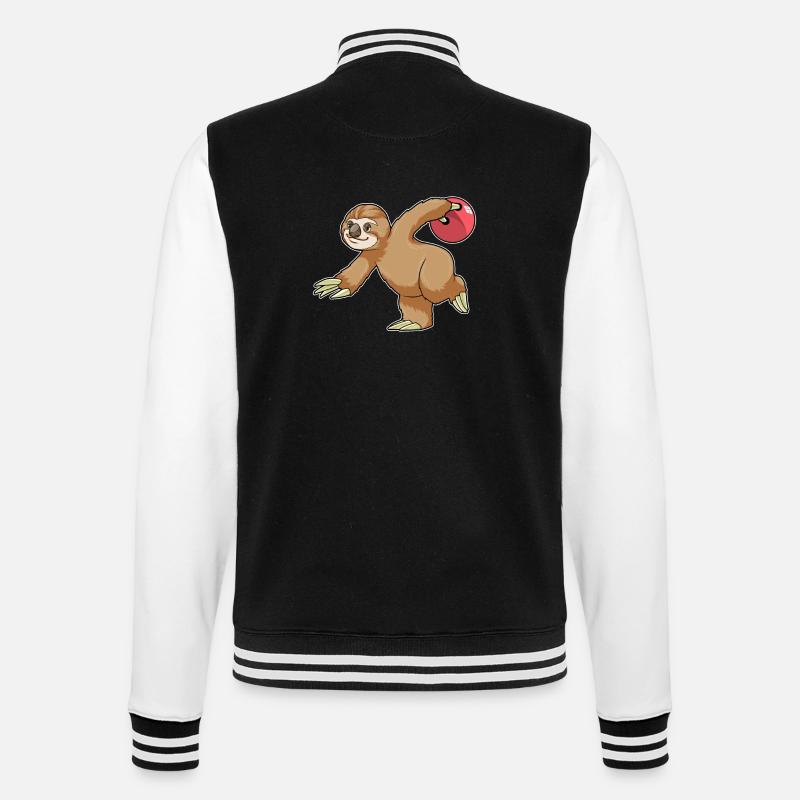 Faultier Bowling Bowlingkugel - College-Sweatjacke - Schwarz/Weiß