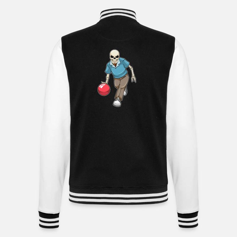 Boule de bowling squelette - Veste Teddy - noir/blanc