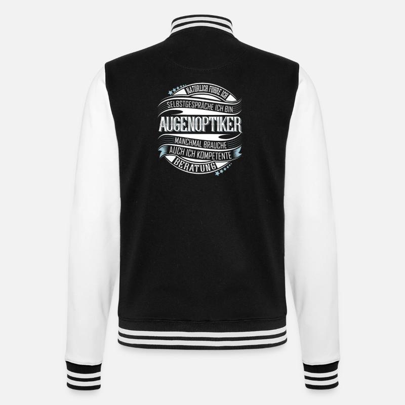 Augenoptiker - College-Sweatjacke - Schwarz/Weiß