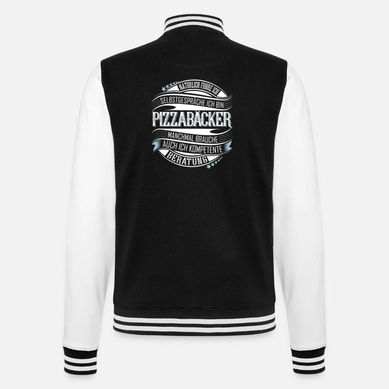 Pizzabäcker - College-Sweatjacke - Schwarz/Weiß