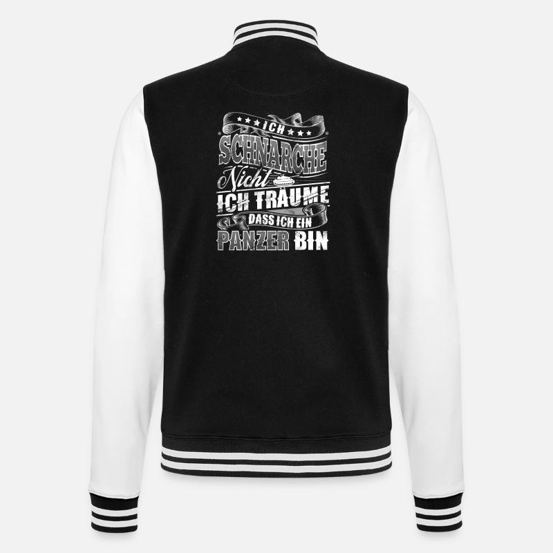 Panzer - College-Sweatjacke - Schwarz/Weiß