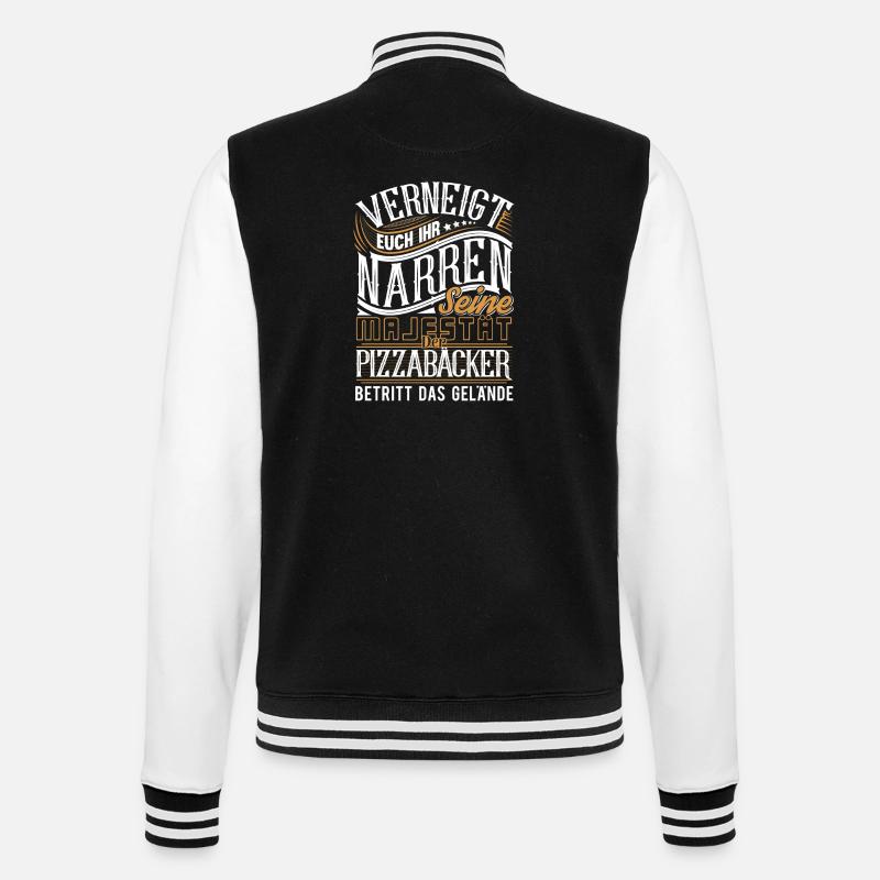 Pizzabäcker - College-Sweatjacke - Schwarz/Weiß
