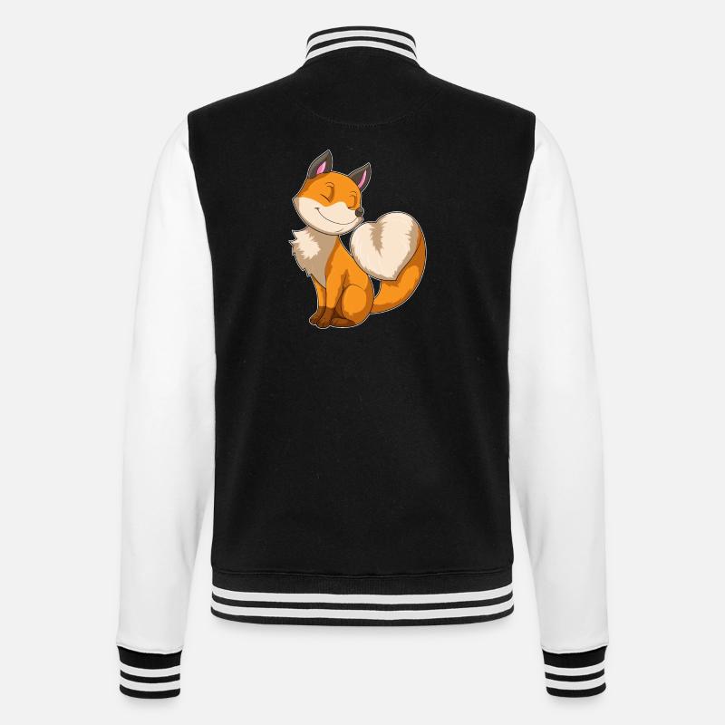 Fuchs mit Herz - College-Sweatjacke - Schwarz/Weiß