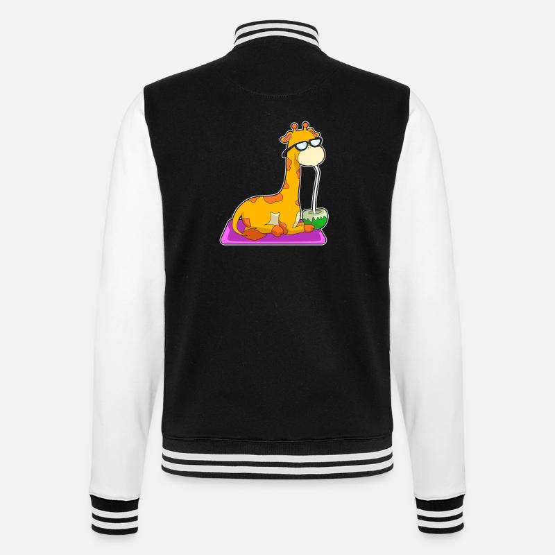 Giraffe Coconut - College Sweat Jacket - black/white