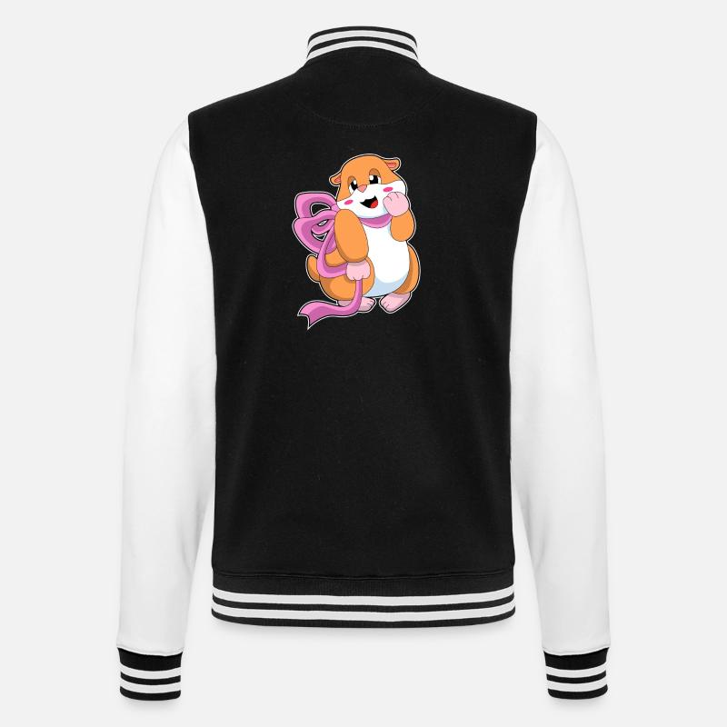 Hamster Bow - College Sweat Jacket - black/white