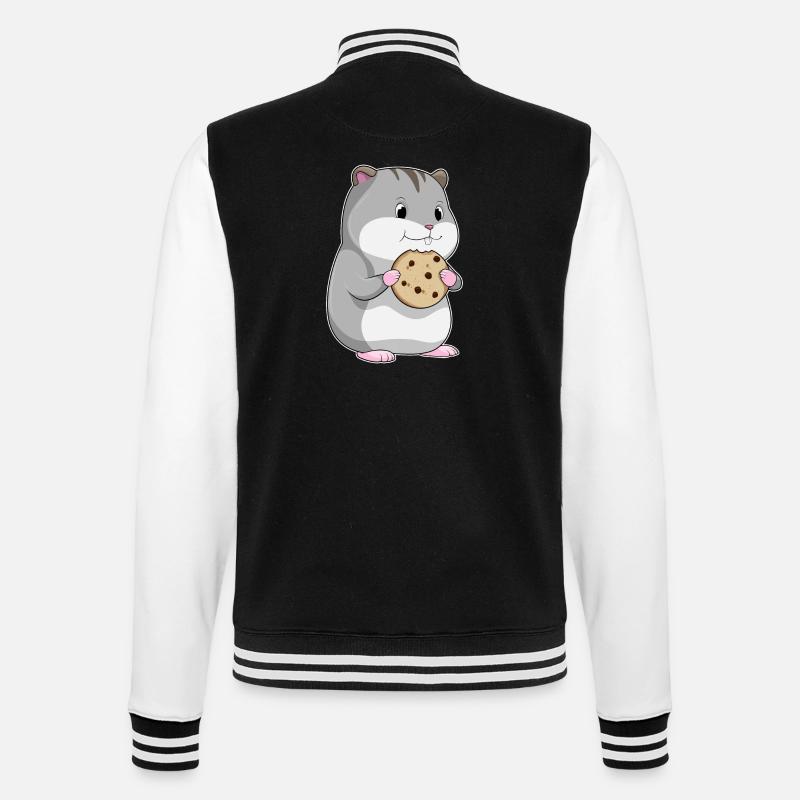 Hamster Cookie - College Sweat Jacket - black/white