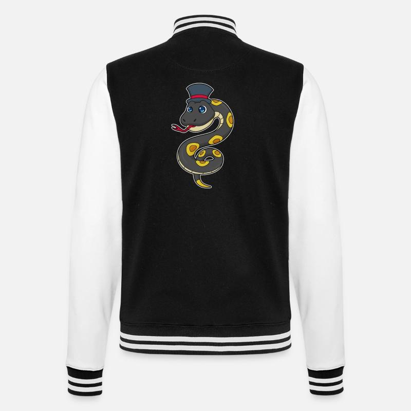 Schlange mit Hut - College-Sweatjacke - Schwarz/Weiß