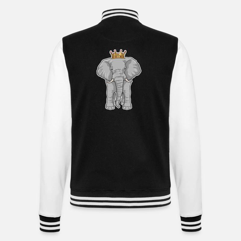 Couronne du roi éléphant - Veste Teddy - noir/blanc