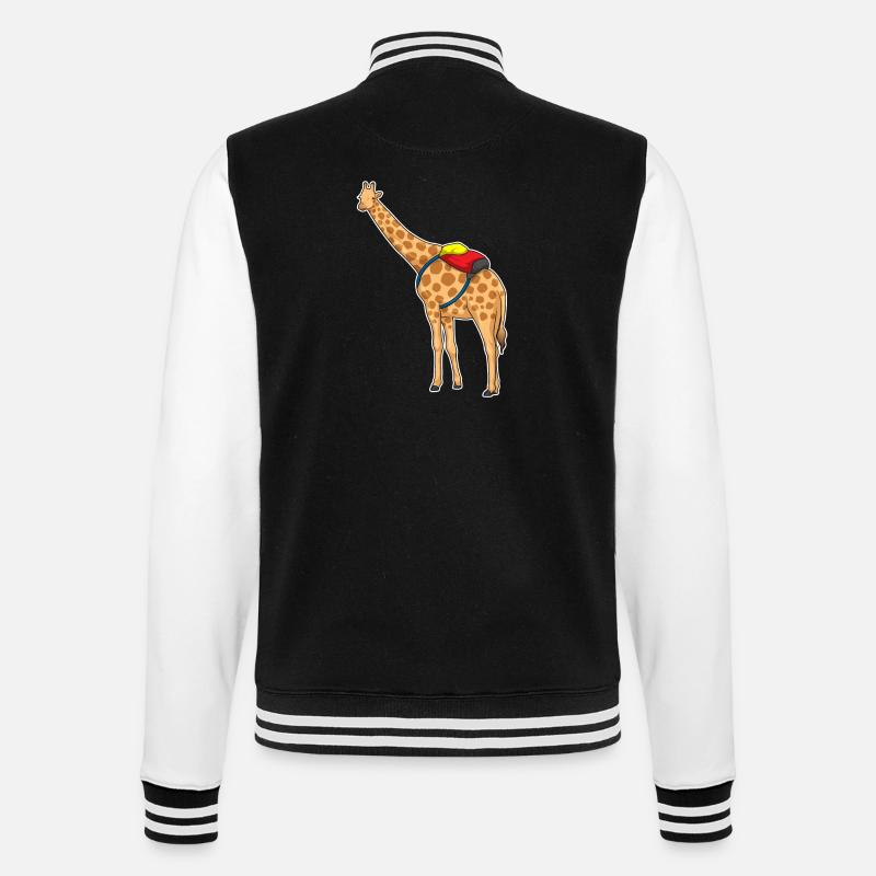 Giraffe Student Backpack School - College Sweat Jacket - black/white