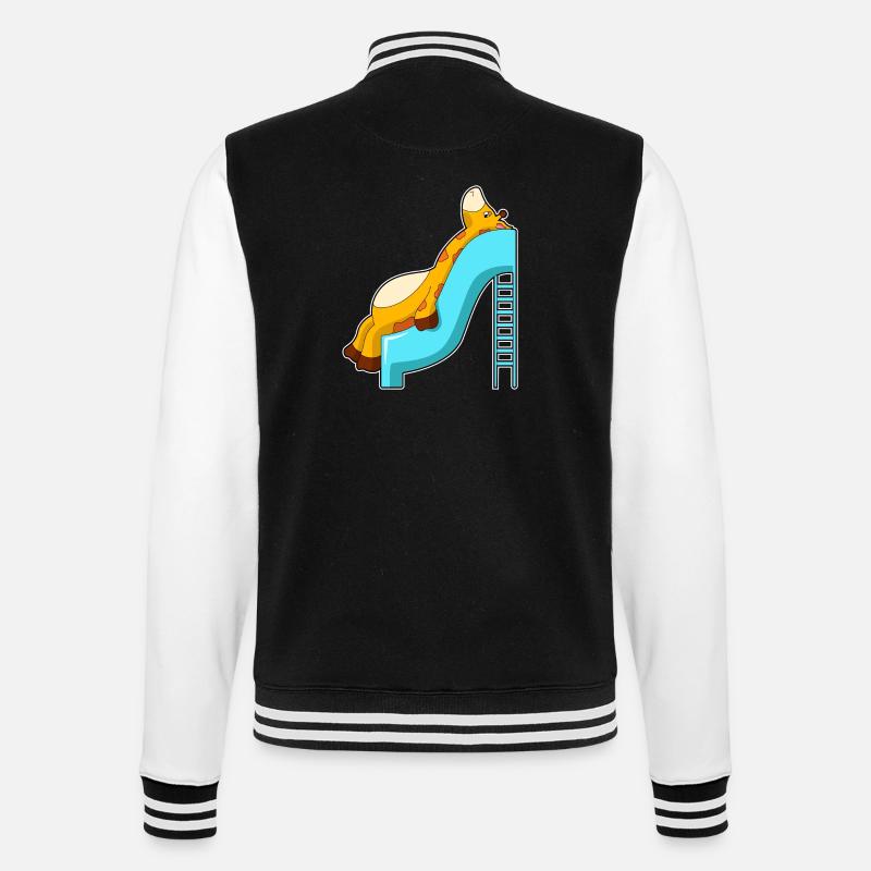 Giraffe Slide - College Sweat Jacket - black/white