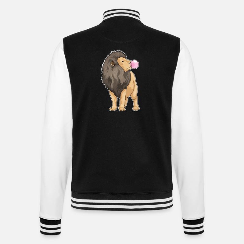 Löwe Kaugummi - College-Sweatjacke - Schwarz/Weiß