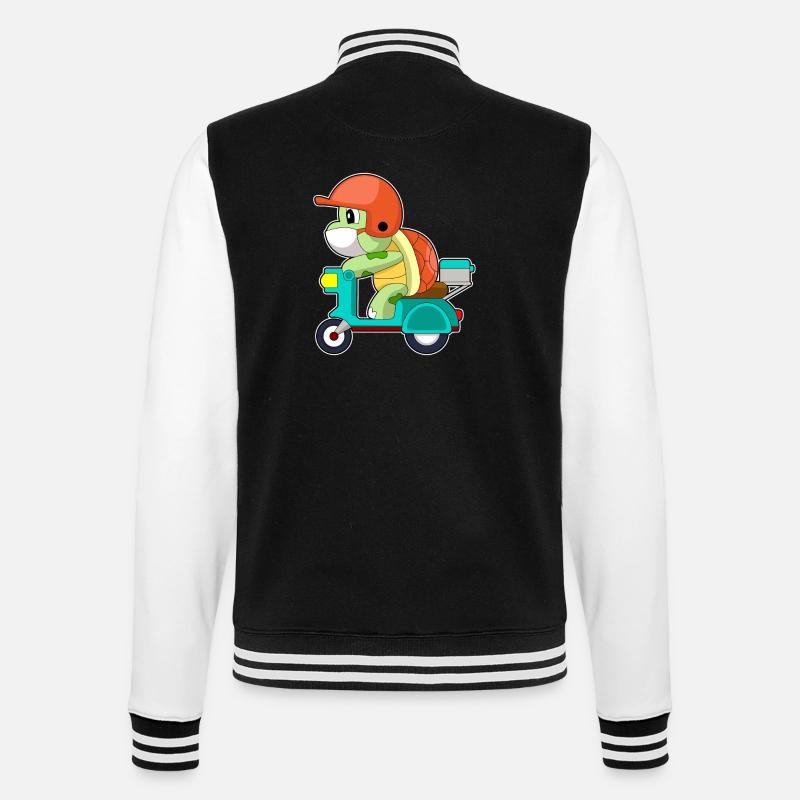 Scooter tortue - Veste Teddy - noir/blanc