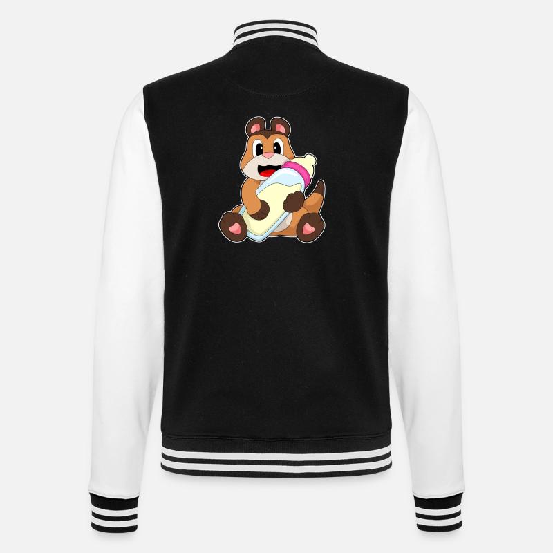 Biberon suricate - Veste Teddy - noir/blanc