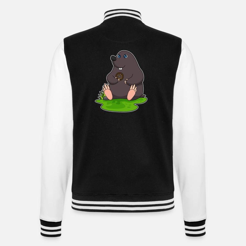 Taupe beignet - Veste Teddy - noir/blanc