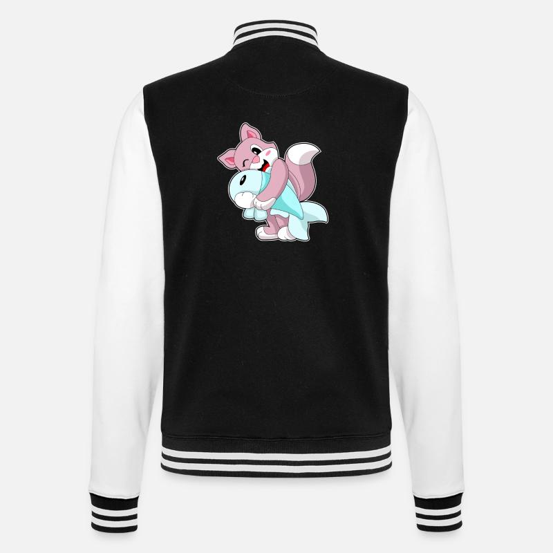 Poisson-chat - Veste Teddy - noir/blanc