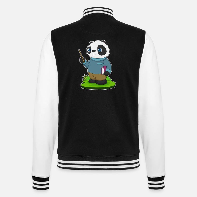 Panda Teacher Pointer School - College Sweat Jacket - black/white