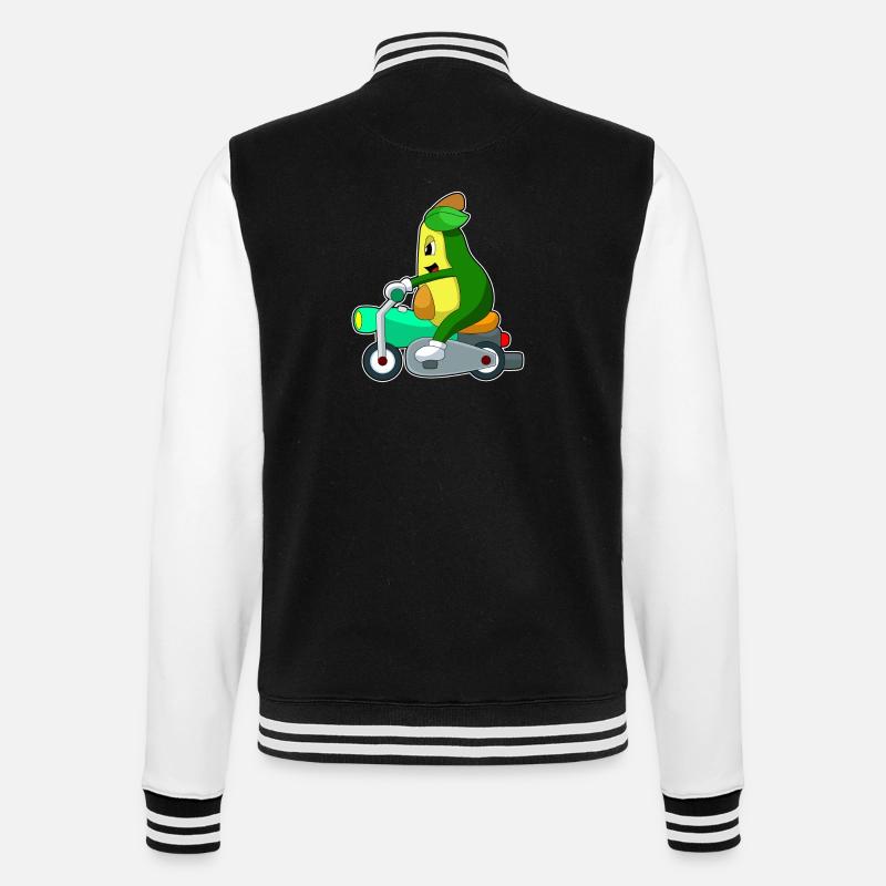 Avocado Motorrad - College-Sweatjacke - Schwarz/Weiß