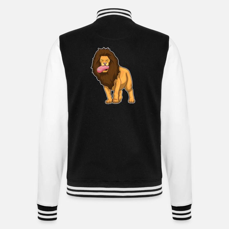 Löwe Fleisch - College-Sweatjacke - Schwarz/Weiß
