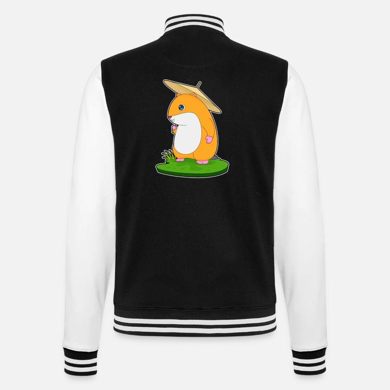 Hamster Regen Regenschirm - College-Sweatjacke - Schwarz/Weiß