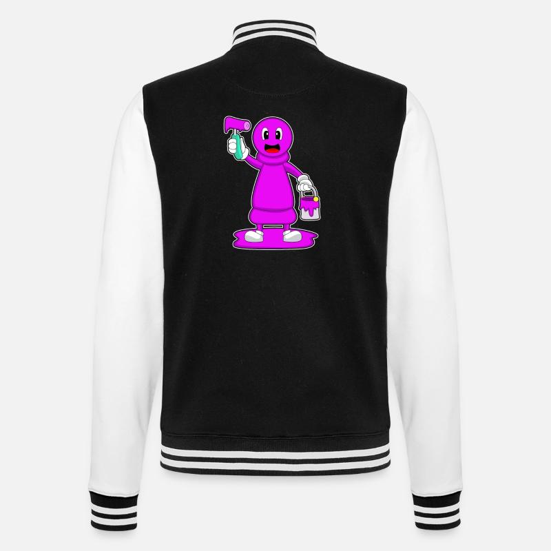 Schachfigur Bauer Schach Maler - College-Sweatjacke - Schwarz/Weiß