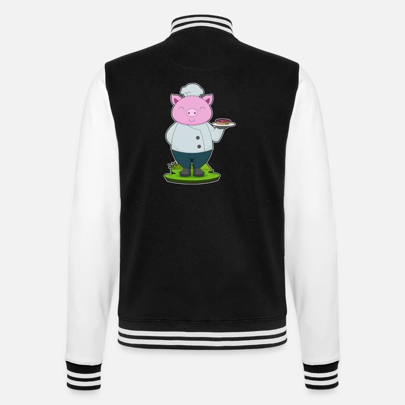Cuisson du porc Cuisson de la viande - Veste Teddy - noir/blanc