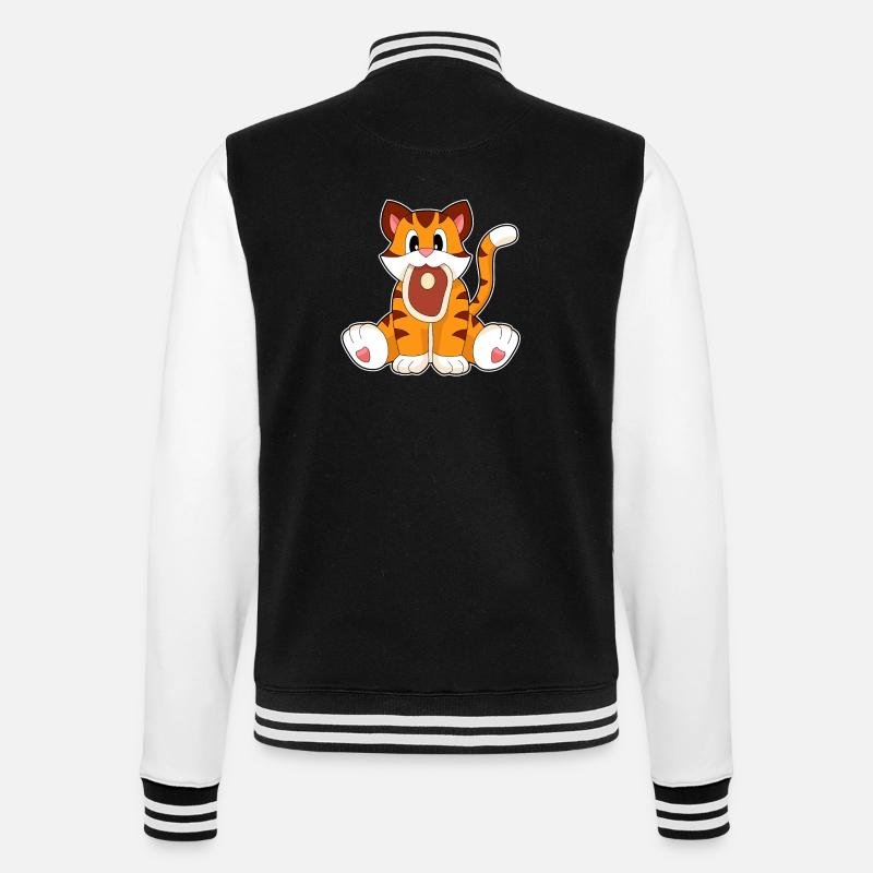 Tiger Fleisch - College-Sweatjacke - Schwarz/Weiß
