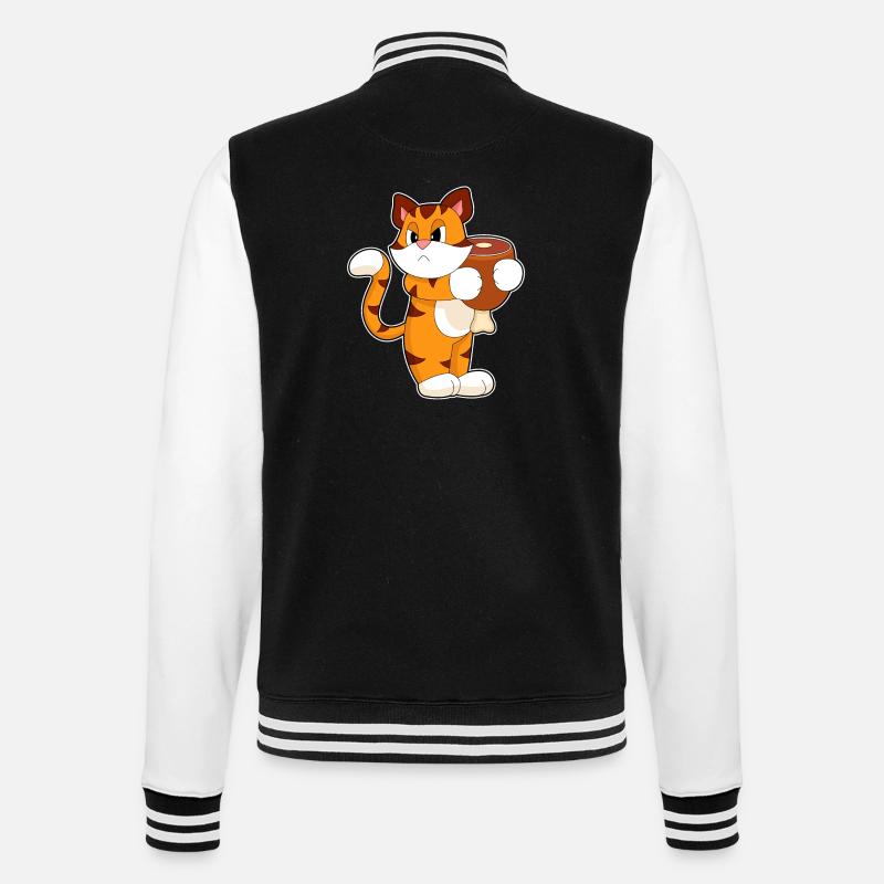 Tiger Fleisch - College-Sweatjacke - Schwarz/Weiß